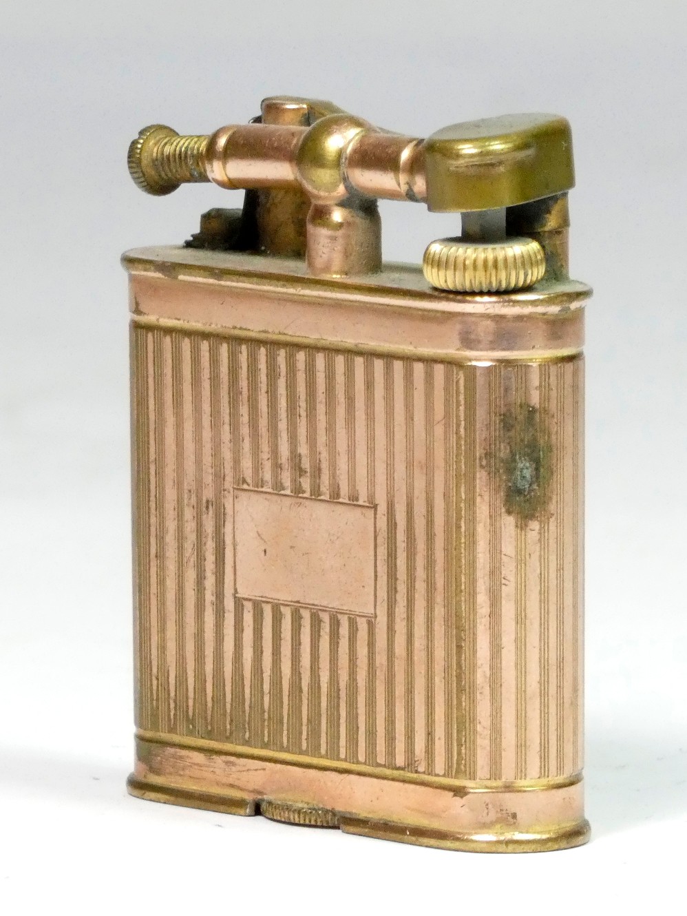 Dunhill, a vintage gold plated lifting arm petrol lighter, dated 1925 ...