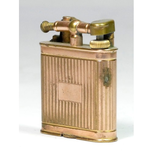 Dunhill, a vintage gold plated lifting arm petrol lighter, dated 1925 ...