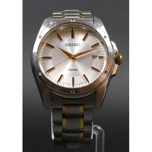 Seiko 100M, a stainless steel quartz date gentleman's wristwatch
