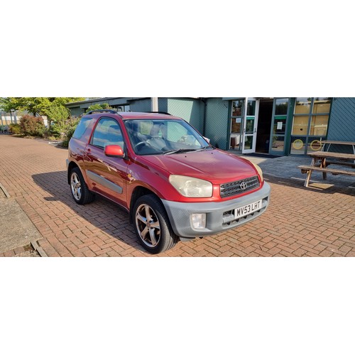 2003 Toyota RAV 4, NV 1.8 3dr petrol. Registration number MV53 LHT. VIN number JTEXR20V000019591.
The second generation RAV4 was originally offered in a number of trim levels in the UK: NV was front-wheel drive, while NRG, GX, and VX were permanent four-wheel drive with differing levels of equipment. The 1.8-litre inline-four engine (only with 2WD) produced 123 hp.
This example is only being sold due to an eye condition of its 4th owner. It has full service history from 2005 when the mileage was 14,455, with 13 stamps up to 91,123 miles in 2019, the last MOT was in January 2022 at 104,503 miles.
Sold with the V5C, service history book, and MOT history, with one key, please note that the clutch will need changing soon.