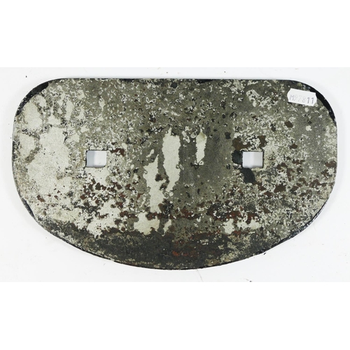 64 - A cast iron 'D' wagon plate, Barassie 1966, 10T B745823. 28 x 17cm.