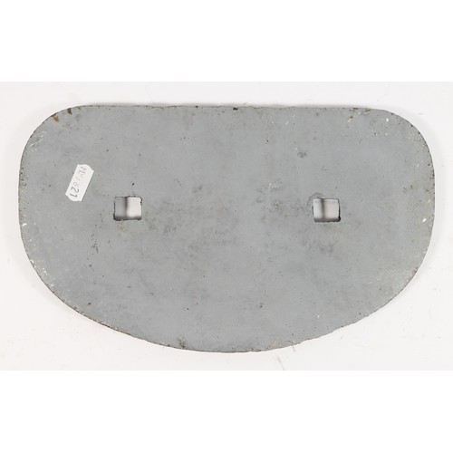 74 - A cast iron 'D' railway wagon plate, GWR 12T, 141744. 28 x 17cm.