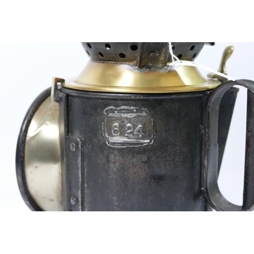 110 - GWR four aspect handlamp, body stamped GWR 624, with burner.