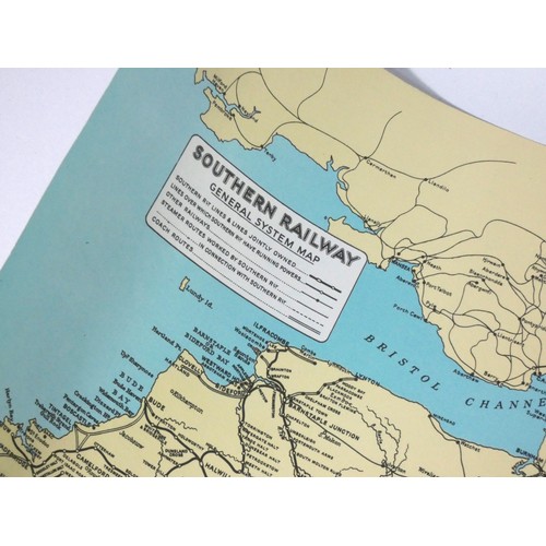 125 - Two reprinted copies of carriage prints, Southern Railway, 55 x 25cm and London, Brighton and South ... 