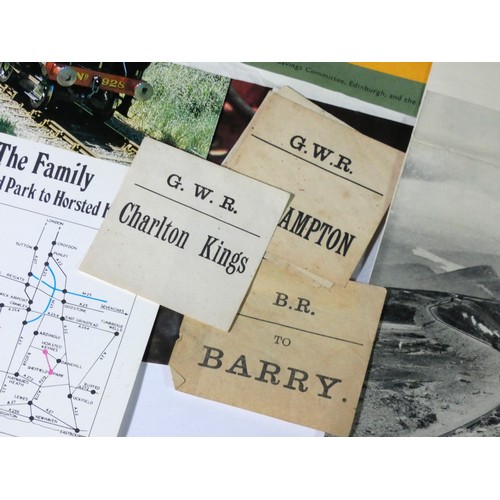 130 - Sundry items including ten luggage/wagon labels, three pre-1950 railway booklets, Snowden Mountain r... 