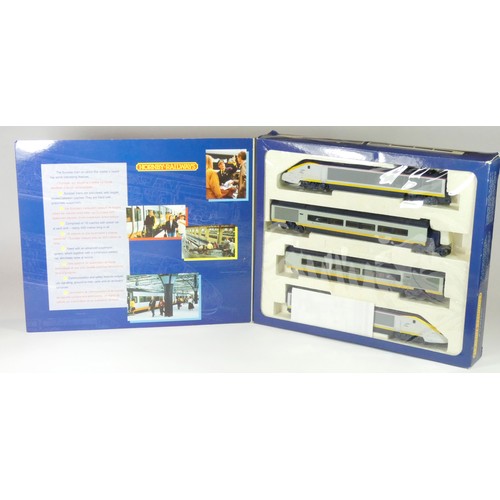 149 - Hornby OO gauge Eurostar collection, to include a class 373 powered loco, a class 373 unpowered loco... 