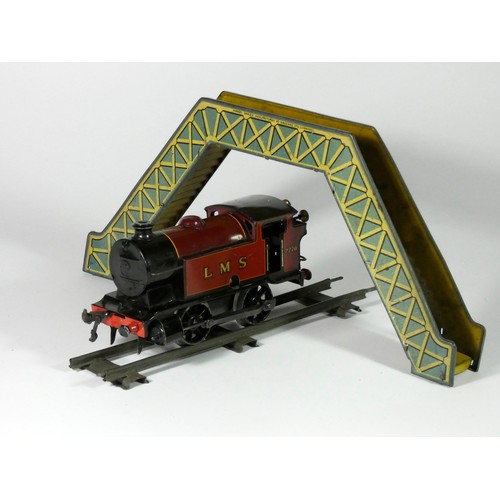 159 - A Hornby clockwork / wind up O gauge loco and tender, 45746 in BR green livery, a Hornby clockwork /... 