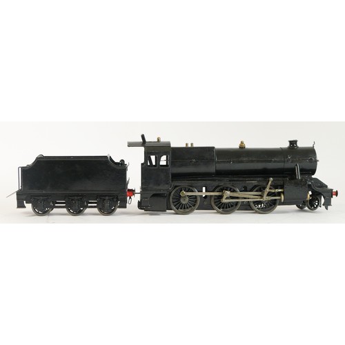 161 - A Bassett-Lowke 0 Gauge Live Steam LMS 2-6-0 Locomotive and six wheel Tender, finished in black, unt... 