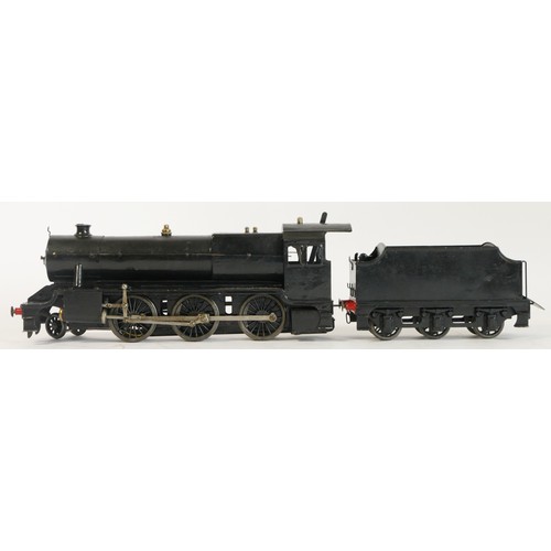 161 - A Bassett-Lowke 0 Gauge Live Steam LMS 2-6-0 Locomotive and six wheel Tender, finished in black, unt... 