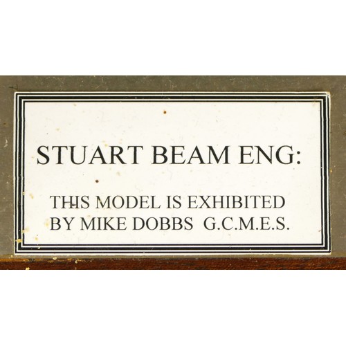 179 - A Stuart Turner stationery beam engine comprising of green body with vertical single cylinder engine... 