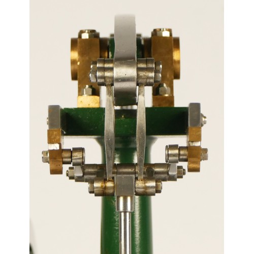 179 - A Stuart Turner stationery beam engine comprising of green body with vertical single cylinder engine... 