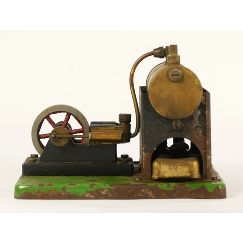 193 - An English ESL Major 1550 horizontal boiler stationary live steam engine, burner, 14 x 15cm.