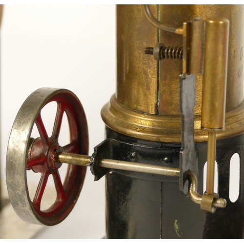 194 - A Doll et Cie vertical live steam boiler, c.1920-30, lacking burner, height 25cm, a vintage horizont... 