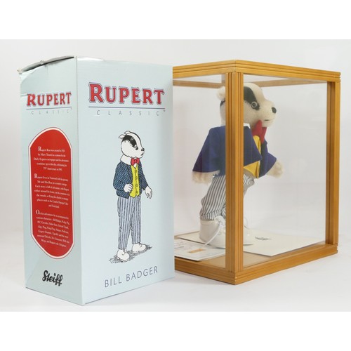 230 - Steiff, Bill Badger plush figure, Rupert Classics, limited edition number 422 of 1500 complete with ... 