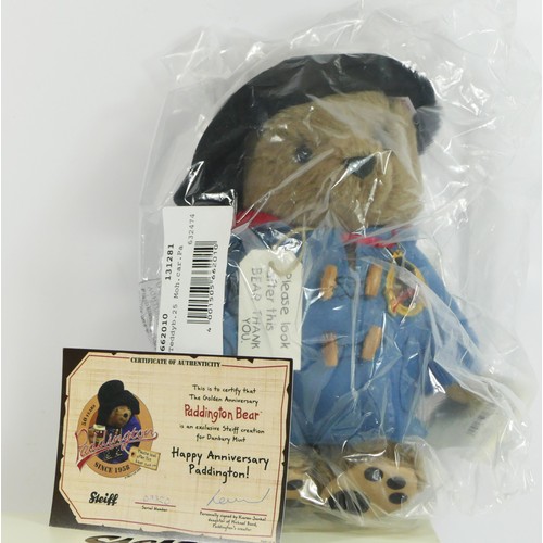 234 - Steiff, Golden Anniversary, Paddington Bear, serial number 03320, with certificate personally signed... 