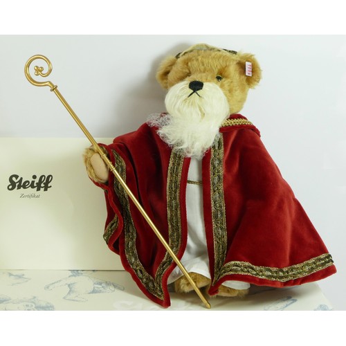 235 - Steiff, Saint Nicholas Teddy Bear, limited edition 283/2008, with certificate, boxed with gold plate... 