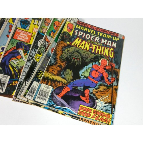 258 - Thirteen Marvel Team-Up Spider-Man graphic novels, issues #68, #71, #72, #84, #88, #89, #90, #91, #9... 