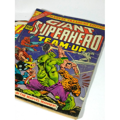 260 - Marvel Treasury Edition Giant Superhero Team-Up special collectors issue, three Marvel Action graphi... 