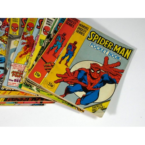 261 - Nine Marvel Spider-Man Pocket Book graphic novels, issue #1, #2, #3, #4, #5, #6, #8, #15 and #16, th... 