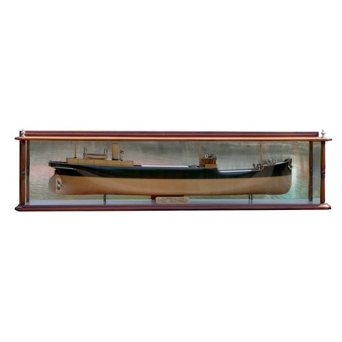 310 - S.S. Stepney of Glasgow, 1916, a builder's mirror backed half block model, the laminated and carved ... 