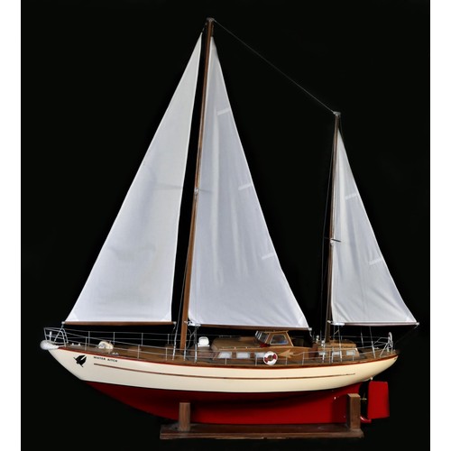 311 - Master Aitch, a well detailed radio controlled ketch pond yacht, with fibreglass hull and timber dec... 