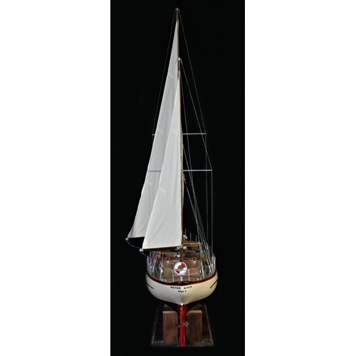 311 - Master Aitch, a well detailed radio controlled ketch pond yacht, with fibreglass hull and timber dec... 