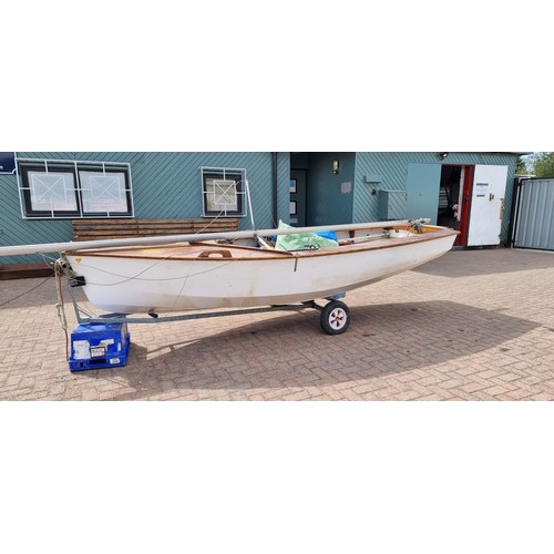 323 - An Enterprise sailing dinghy, serial number 310, mould 10, sail number K16581, 4 meter/two person, b... 