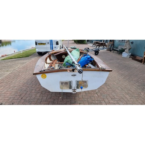 323 - An Enterprise sailing dinghy, serial number 310, mould 10, sail number K16581, 4 meter/two person, b... 