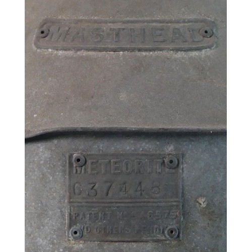 329 - A Meteorite galvanised Masthead clear map, serial number C37448, clear Fresnel glass and carry handl... 