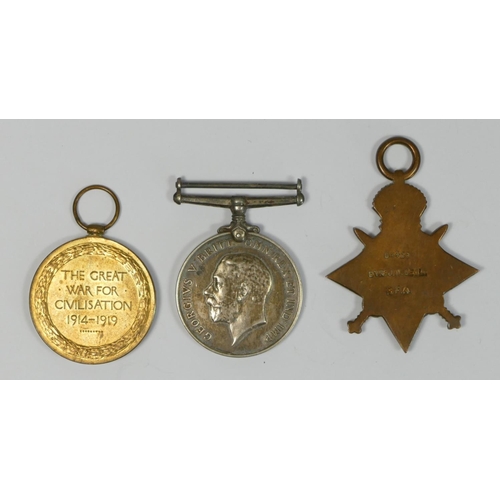 395 - WWI trio, 1914-15 Star, Victory and War, awarded to 64409 Dvr J.W. Bell, R.F.A.-R.A.