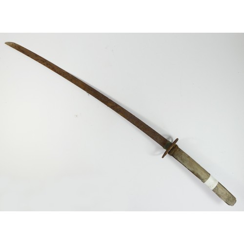 409 - WW11 Japanese Army Katana, metal tsuba, blade  57cm.