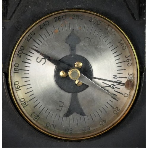 413 - A WWII French brass compass, probably by Demaria Lapierre, model 1922, with hand written in pencil a... 