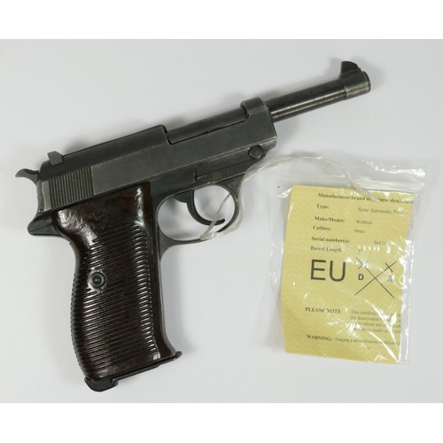 431 - A German Walther P38 Semi Automatic Pistol, numbered 5643, stamped byf 43 and with waffenamt marking... 