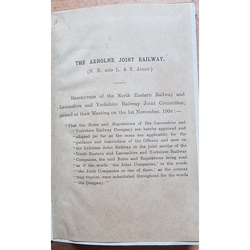 137 - Rules and Regulations, Lancashire and Yorkshire Railway, 1903 with frontispiece for The Axholme Join... 