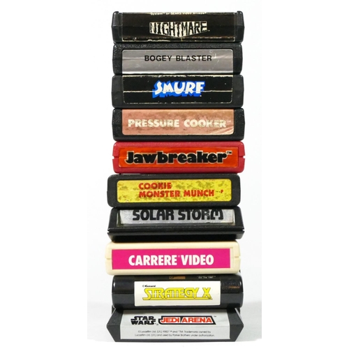 471 - Ten Atari cartridges, to include Gopher, Solar Storm, Cookie Monster Munch, Jawbreaker, Pressure Coo... 