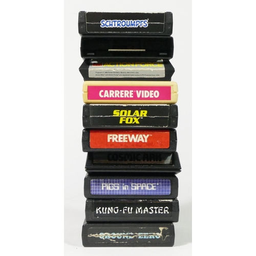 476 - Ten Atari cartridges, to include Ground Zero, Kung-FU Master, Pigs In Space Starring Miss Pigg, Cosm... 