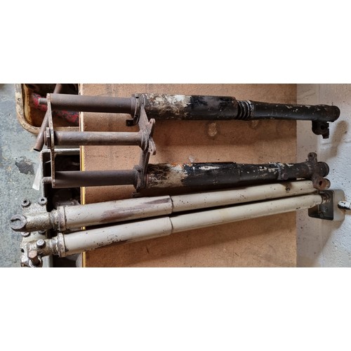 110 - A pair of Velocette LE forks and an unknown pair