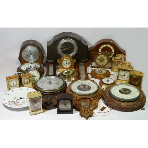 83 - Four boxes of 20th century and later mantel clocks, anniversary, and carriage clocks. (4)