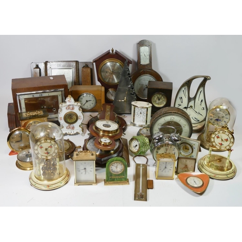 83 - Four boxes of 20th century and later mantel clocks, anniversary, and carriage clocks. (4)