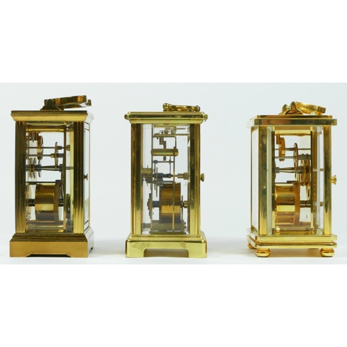 89 - A Mappin & Webb 8 day carriage clock, together with a Baynard and  Churchill examples. (3)