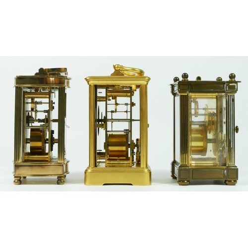 91 - A J. Coleman French 8 day carriage clock, together with a Mathew Norman carriage clock and an Imperi... 