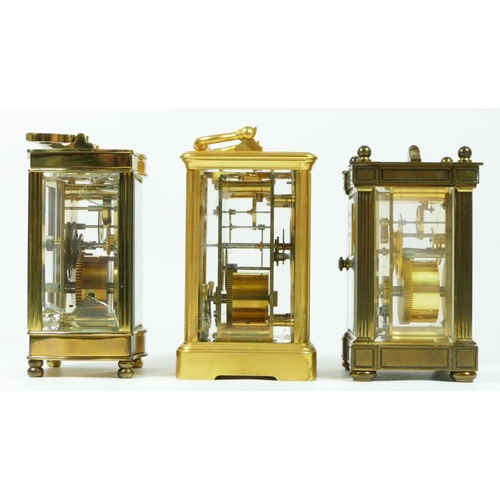 91 - A J. Coleman French 8 day carriage clock, together with a Mathew Norman carriage clock and an Imperi... 