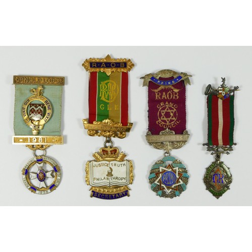 101 - A silver gilt and enamel Royal Masonic Institution for girls jewel, 1936, an Ancient Order of the Fo... 