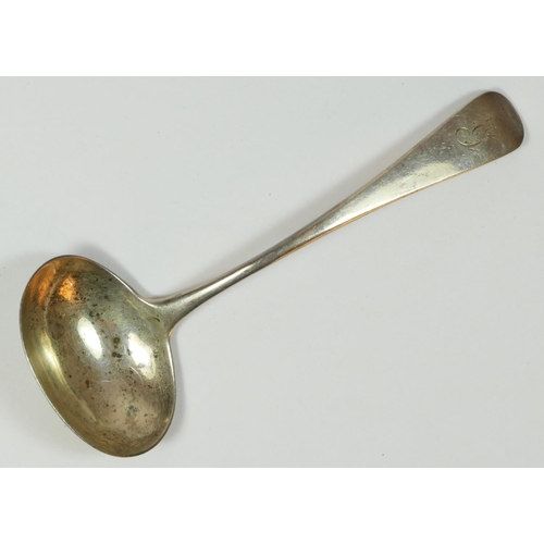 111 - A George III silver Old English pattern gravy ladle, London 1819, 60gm