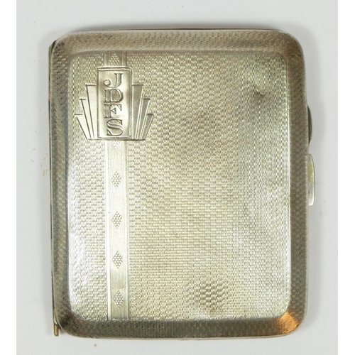 127 - A silver cigarette case, Birmingham 1932, 86gm