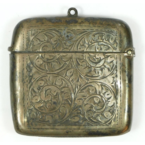 129 - A silver large vesta case, Birmingham 1911, 41gm