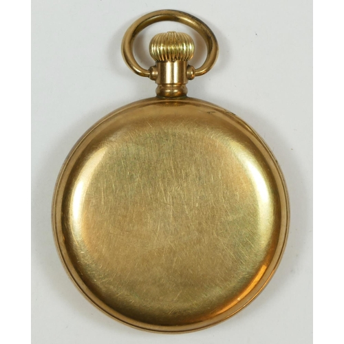 141 - Limit No. 2, a gilt metal open face keyless wind pocket watch, 15 jewel movement, 49mm