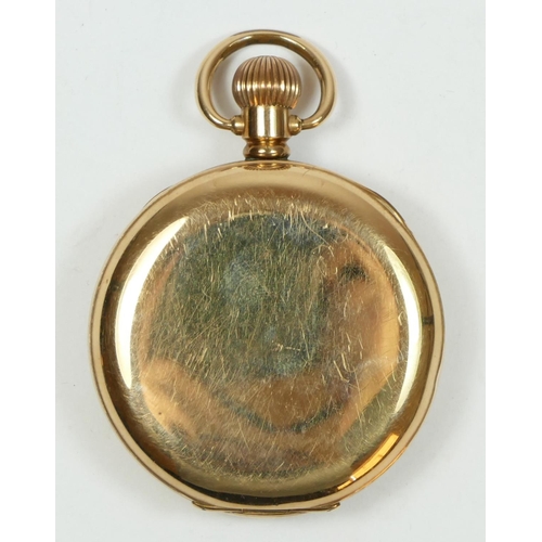 142 - Of Keighley Fire Brigade interest; a gilt metal open face keyless wind pocket watch, presentation in... 