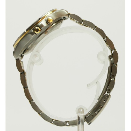 157 - Seiko Titanium SQ100, a stainless steel and gilt metal date quartz gentleman's wristwatch, 5M42-0A20... 
