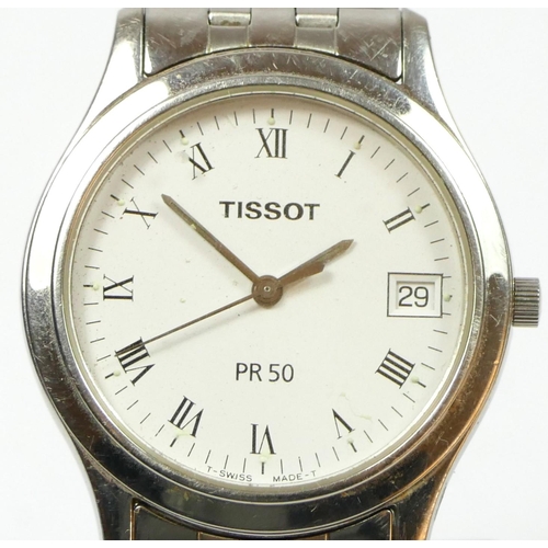 170 - Tissot, PR50, a stainless steel date quartz gentleman's wristwatch, ref J172/272K, 34mm, box.